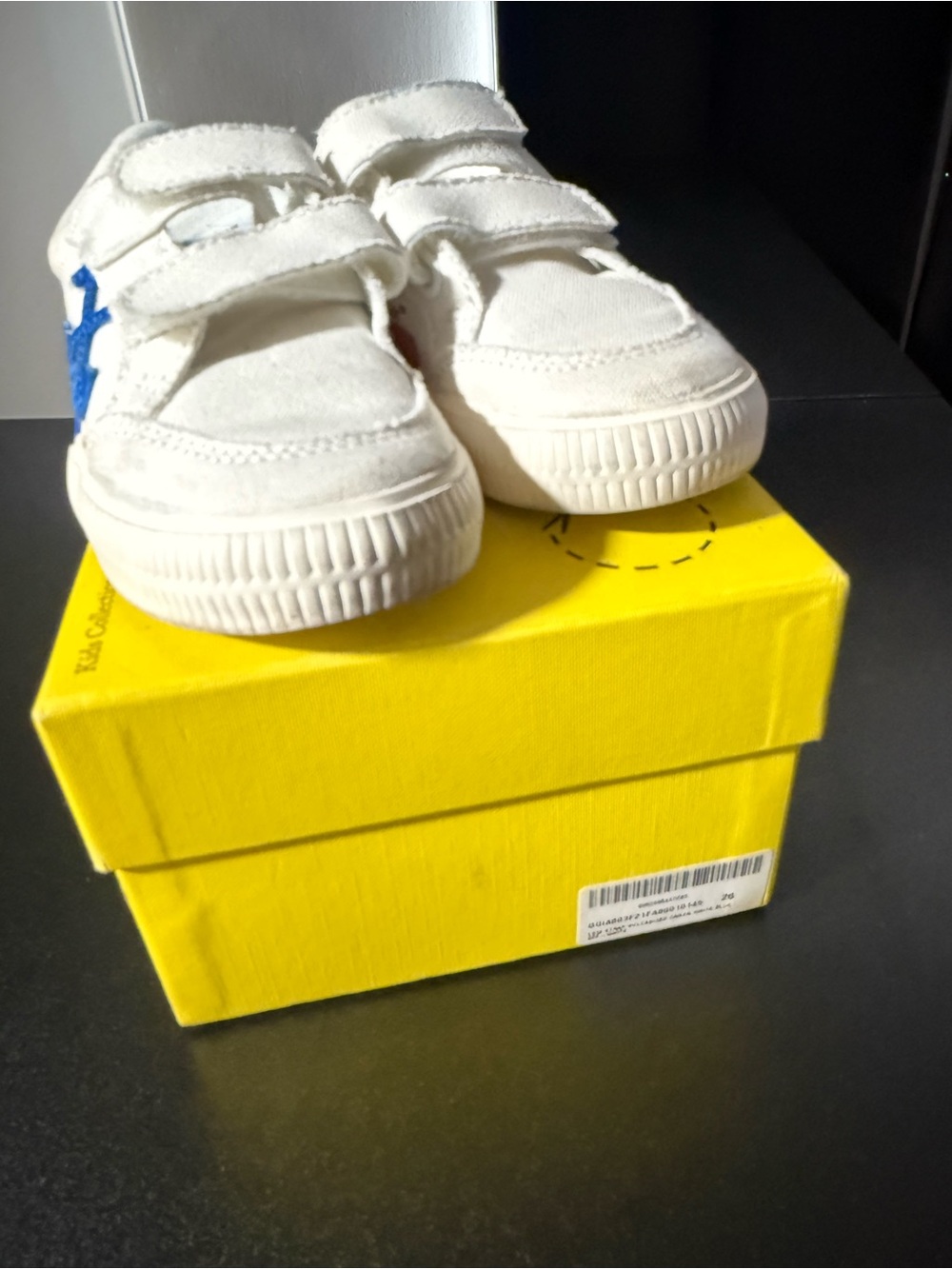 Off-White Kids Canvas Velcro Sneakers with Blue Star